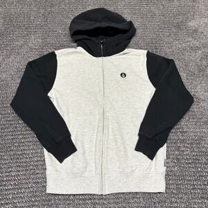 Volcom Boys Youth L 12Y Full Zip Hoodie White Black Hooded Sweatshirt